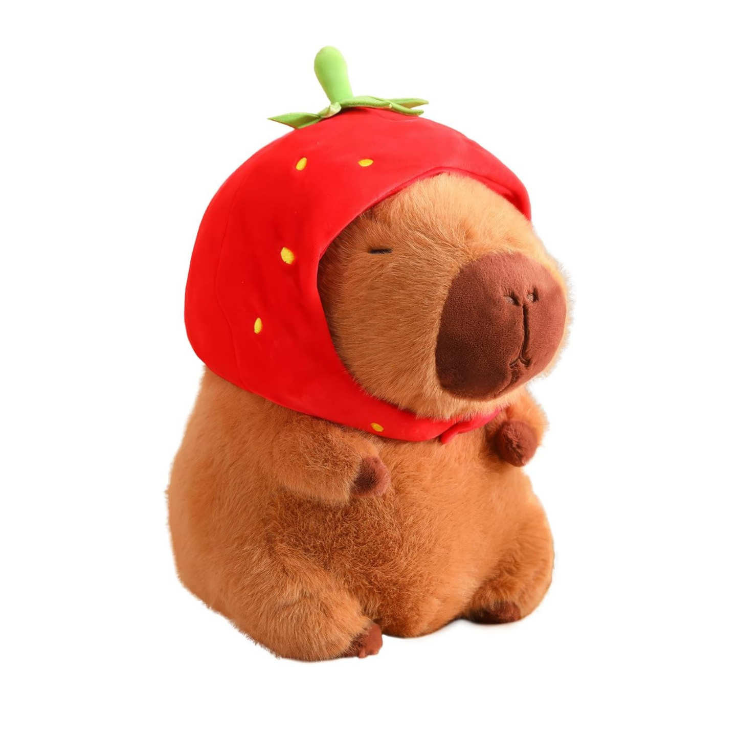 Peluche supersuave de Capibara con gorro de Fresa